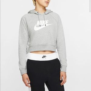 Nike grey cropped hoodie size M